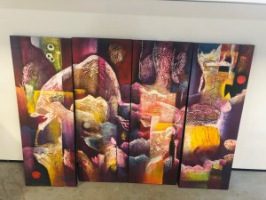 ASSORTED 4 PANEL OIL PAINTINGS (4 PAINTINGS MAKE UP 1 PICTURE)