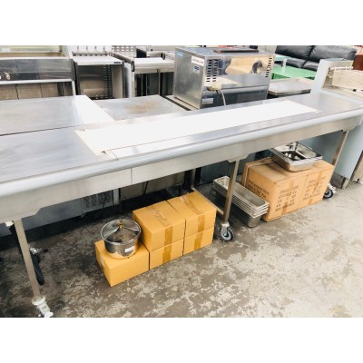 MOBILE STAINLESS WORK BENCH CONVEYOR BELT THREE (3) METRE ON WHEELS VCRB3)
