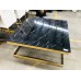MILAN MARBLE COFFEE TABLE IN BLACK AND GOLD BASE