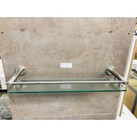 GLASS TOP STAINLESS STEEL BATHROOM SHELF 550X160X50 (BI-2391)