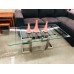 MILAN STAINLESS STELL BASE AND GLASS TOP COFFEE TABLE