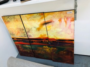 3 PANEL OIL PAINTING (3 PAINTINGS MAKE UP 1 PICTURE)