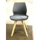 WESTLAKE DINING CHAIR - GREY SEAT WITH NATURAL TIMBER LEGS - NEW (2 CHAIRS PER BOX)