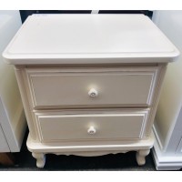 AMORE WHITE 2 DRAWER BEDSIDE CHEST - FACTORY SECOND (BM070-B2)
