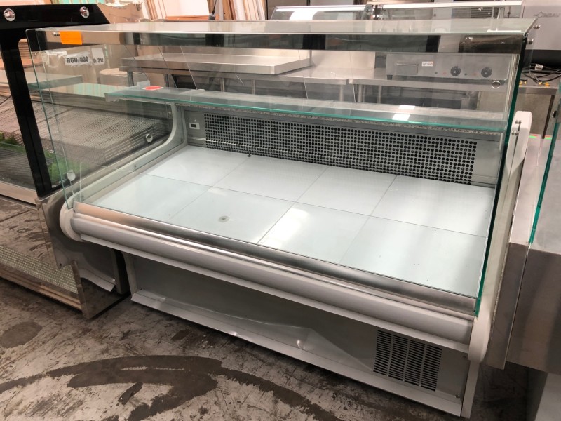 NSS1500S - DELI DISPLAY WITH MARBLE WORK TOP STRAIGHT GLASS FRONT 1580X975X1280MM