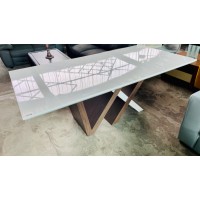 WASHINGTON DINING TABLE - WHITE HIGH GLOSS TOP WITH