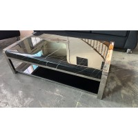 MARBLE TOP COFFEE TABLE WITH GLASS SHELF
