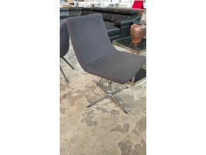 LORI SOLID ROD CHROME BASE & CHARCOAL SEAT CLIENT CHAIR