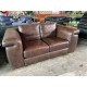 #234 ANNATA BROWN 2 SEATER LEATHER LOUNGE(RRP1600)