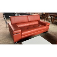 TAYLOR 2 SEATER LEATHER LOUNGE - VILLA TERRA - RRP$3500 