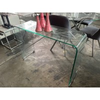 CURVED GLASS CONSOLE TABLE 110 X 76 X 35CM 