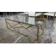 CHELSEA COFFEE TABLE CLEAR GLASS TOP WITH GOLD LEGS