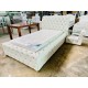 WHITE KING SINGLE DIAMONTE BED + BEDSIDE - SOLD AS IS