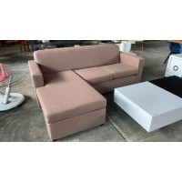 CIVIC SALMON FABRIC LOUNGE 2 SEATER WITH CHAISE (M#22)