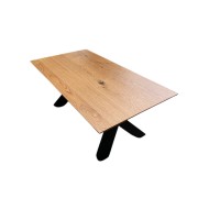 SCOTTSDALE DINING TABLE OAK/BLACK (L180XW100XH75) (RRP$1300)