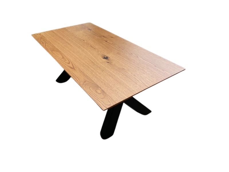 SCOTTSDALE DINING TABLE OAK/BLACK (L180XW100XH75) (RRP$1300)