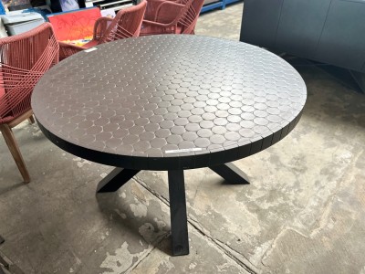 LEDOT OUTDOOR GREY ROUND TABLE - SOLD AS IS