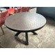 LEDOT OUTDOOR GREY ROUND TABLE - SOLD AS IS