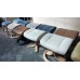 GENUINE LEATHER OTTOMAN /FOOTSTOOL ON TIMBER BASE - ASSORTED COLOURS