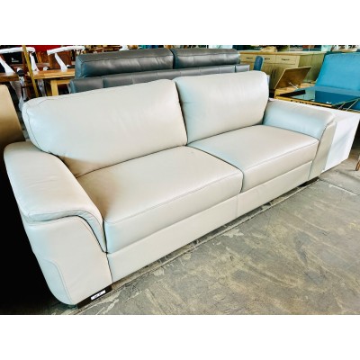 VILLA PUTTY 3 SEATER LEATHER LOUNGE (RRP$4219)