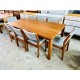 9 PIECE TEAK DINING SUITE WITH 8 CHAIRS AND SOLID TEAK TABLE