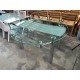 Glass 130cm round extension dining table