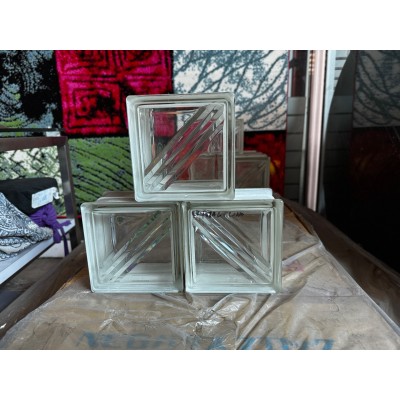 145 x 145 x 95 Crystal Line glass blocks / bricks (sold individually)