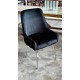 ROYALE DINING CHAIR - BLACK VELVET WITH SILVER LEGS 