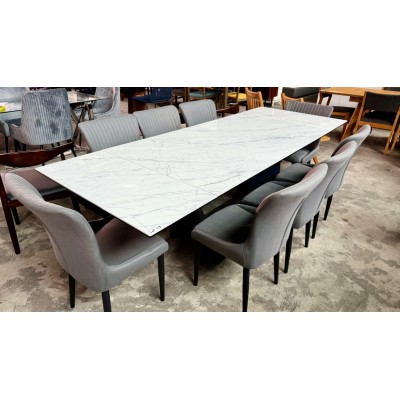 Marble look 9 piece extension Dining suite