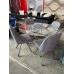 5 PIECE DINING SUITE 120CM GLASS TABLE WITH 4 MATCHING CHAIRS