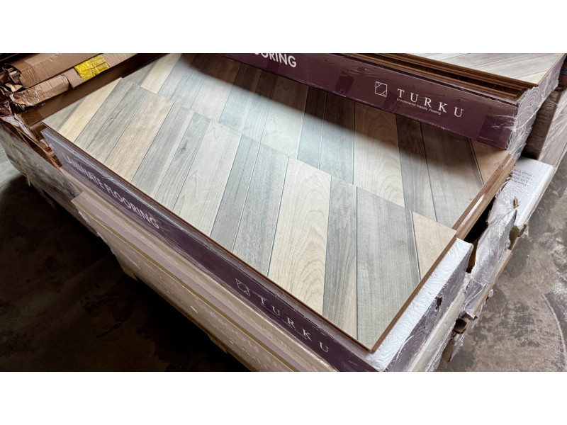 TURKU LAMINATE FLOORING - HERRINGBONE PATTERN- 1217MMX303MMX12MM #TK-112 (3.69SQM PER BOX)