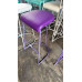 METAL FRAME BAR STOOL WITH VINYL CUSHION AND PVC BASE- 75CM HIGH IN GREEN, WHITE, BLACK & PURPLE