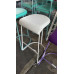 METAL FRAME BAR STOOL WITH VINYL CUSHION AND PVC BASE- 75CM HIGH IN GREEN, WHITE, BLACK & PURPLE