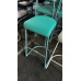 METAL FRAME BAR STOOL WITH VINYL CUSHION AND PVC BASE- 75CM HIGH IN GREEN, WHITE, BLACK & PURPLE