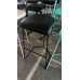 METAL FRAME BAR STOOL WITH VINYL CUSHION AND PVC BASE- 75CM HIGH IN GREEN, WHITE, BLACK & PURPLE