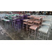 METAL FRAME BAR STOOL WITH VINYL CUSHION AND PVC BASE- 75CM HIGH IN GREEN, WHITE, BLACK & PURPLE