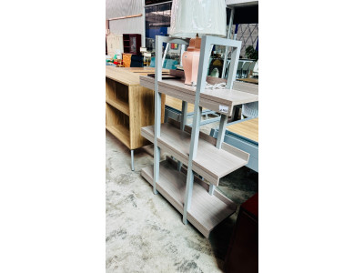 3 TIER HOME / OFFICE BOOKSHELF - WOODGRAIN LOOK WITH STEEL FRAME