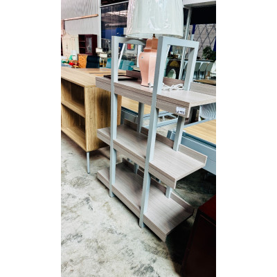 3 TIER HOME / OFFICE BOOKSHELF - WOODGRAIN LOOK WITH STEEL FRAME