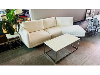 DIVANO FABRIC LOUNGE WITH CHAISE - LOUIS COCONUT RRP$3600 