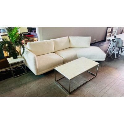 DIVANO FABRIC LOUNGE WITH CHAISE - LOUIS COCONUT RRP$3600 