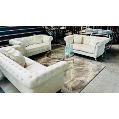 MIA CREAM VELVET LOUNGE SUITE 2 + 2 + 3 SEATER