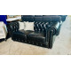 BAILEY 2 SEATER LEATHER CHESTERFIELD STYLE LOUNGE - SCOTLAND BLACKWOOD - RRP$3050 