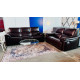 BURTON LEATHER LOUNGE SUITE 3 + 2  SEATER ALL ELECTRIC RECLINING - GREENWICH WALNUT RRP $9509