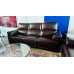 BURTON LEATHER LOUNGE SUITE 3 + 2  SEATER ALL ELECTRIC RECLINING - GREENWICH WALNUT RRP $9509