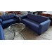 NAVY FABRIC LOUNGE SUITE - 3+3+2