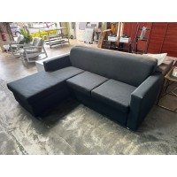 CIVIC BLACK 3 SEATER FABRIC LOUNGE WITH CHAISE