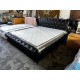 BLACK KING BED - BONDED LEATHER