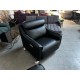 ATHENA LEATHER 1.5 SEATER ELECTRIC RECLINER - VILLA BLACK - RRP$2200 (2304C109) 025-06-06-24