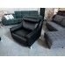 ATHENA LEATHER 1.5 SEATER ELECTRIC RECLINER - VILLA BLACK - RRP$2200 (2304C109) 025-06-06-24