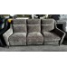 BROWN FABRIC 2 SEATER ELECTRIC RECLINING LOUNGE - RRP$3500 